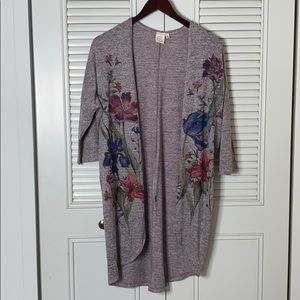 long floral cardigan